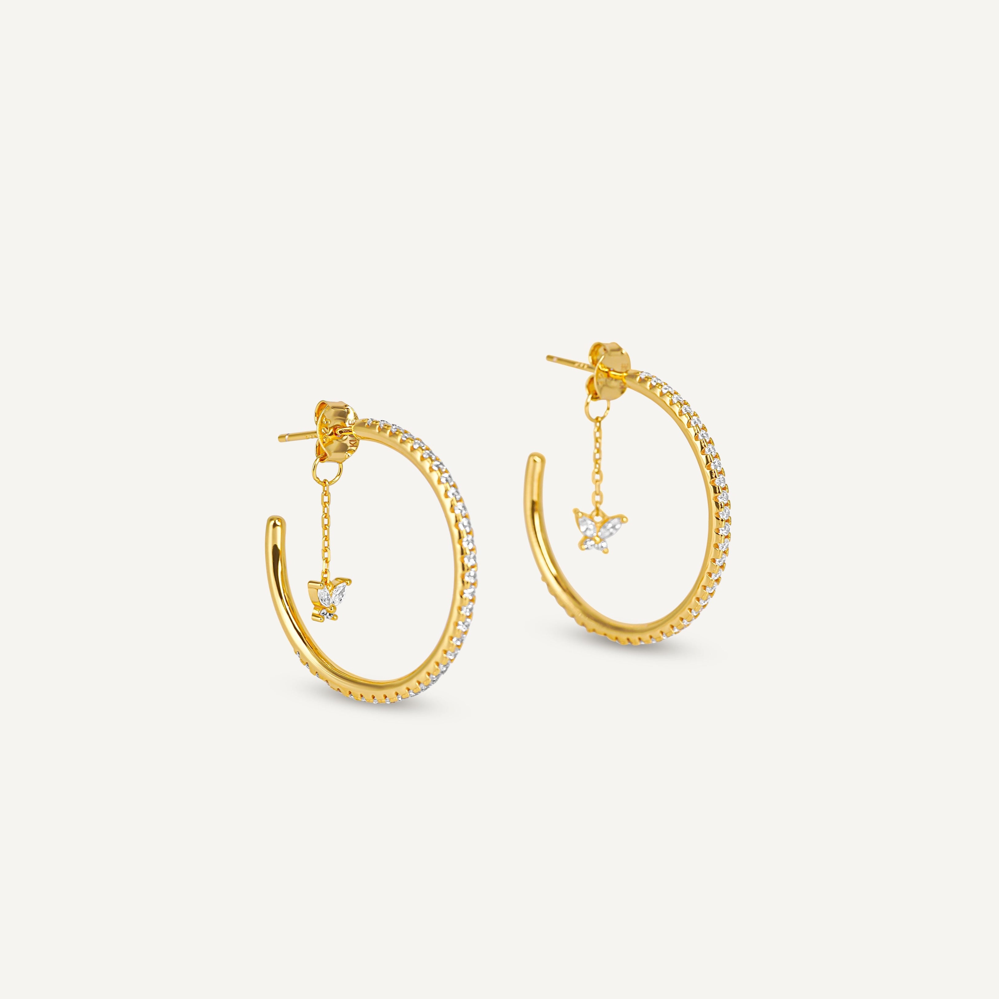 Créoles papillon dorées