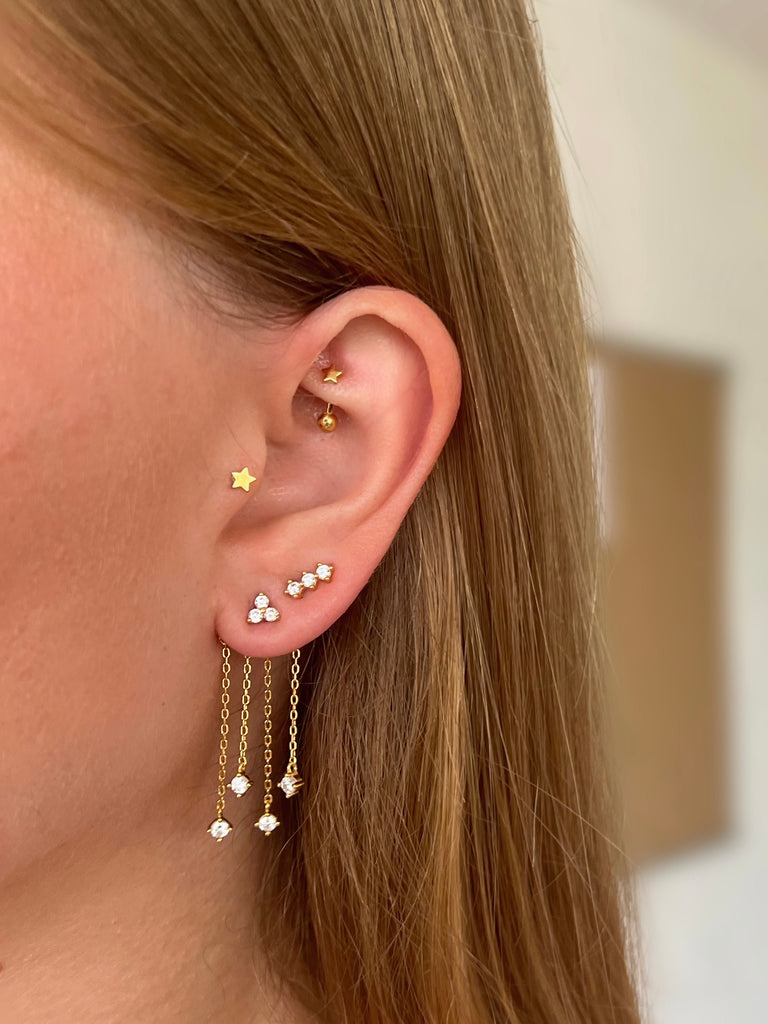 accessoire d'oreille tendance chaine tombantes Klose Jewelry