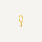 Monoboucle sweety loop dorée mini fleur minimaliste créole pendante