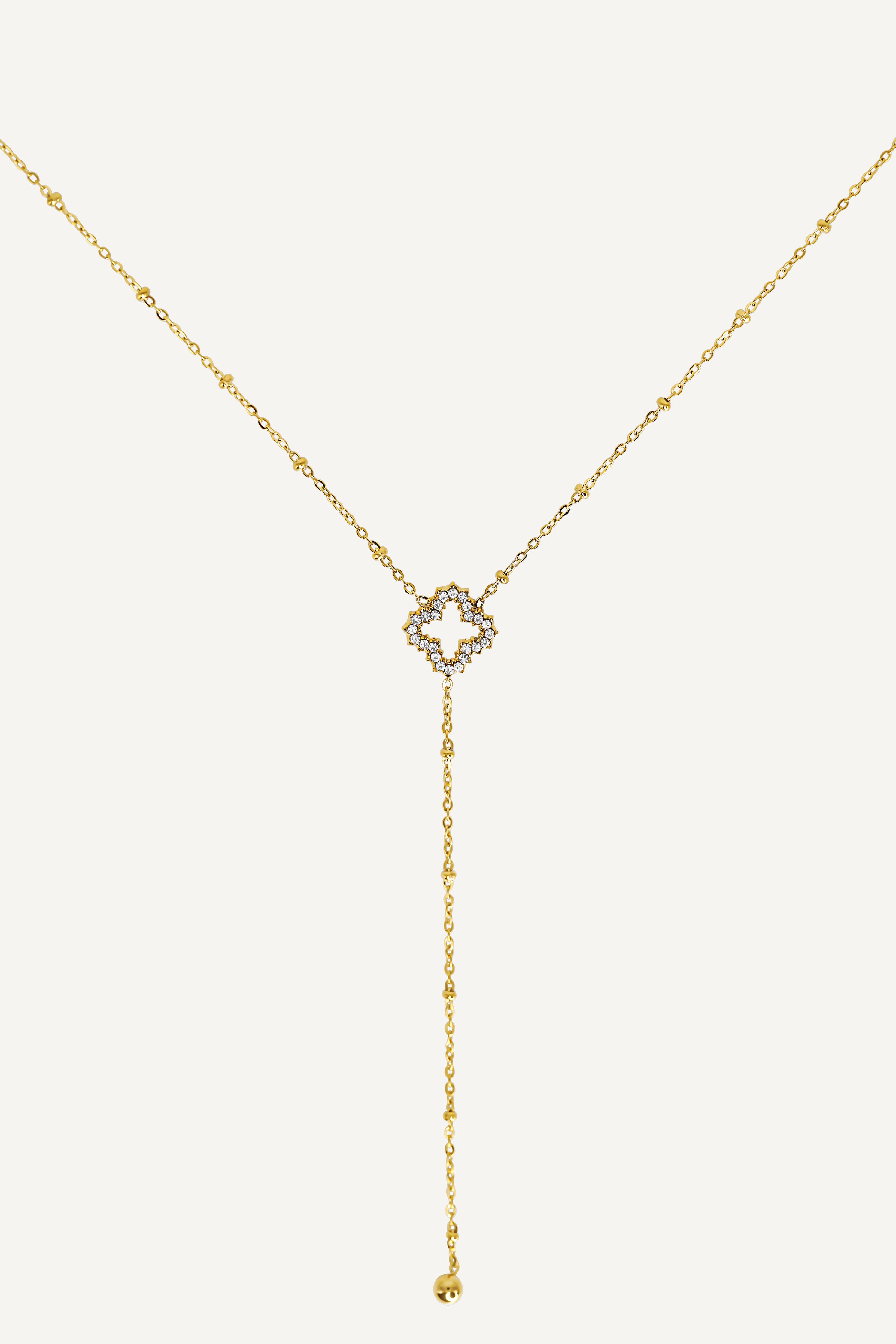 collier trèfle long en Y