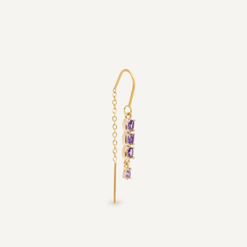 Monoboucle pendante chaîne lilas